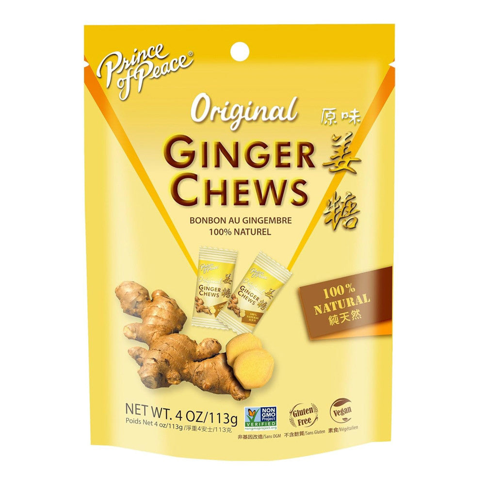 Prince Of Peace Ginger Candy Chews, 100% Natural - 4 Oz